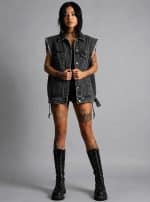 MIKO WOMEN'S DENIM BLACK VEST - Image 2