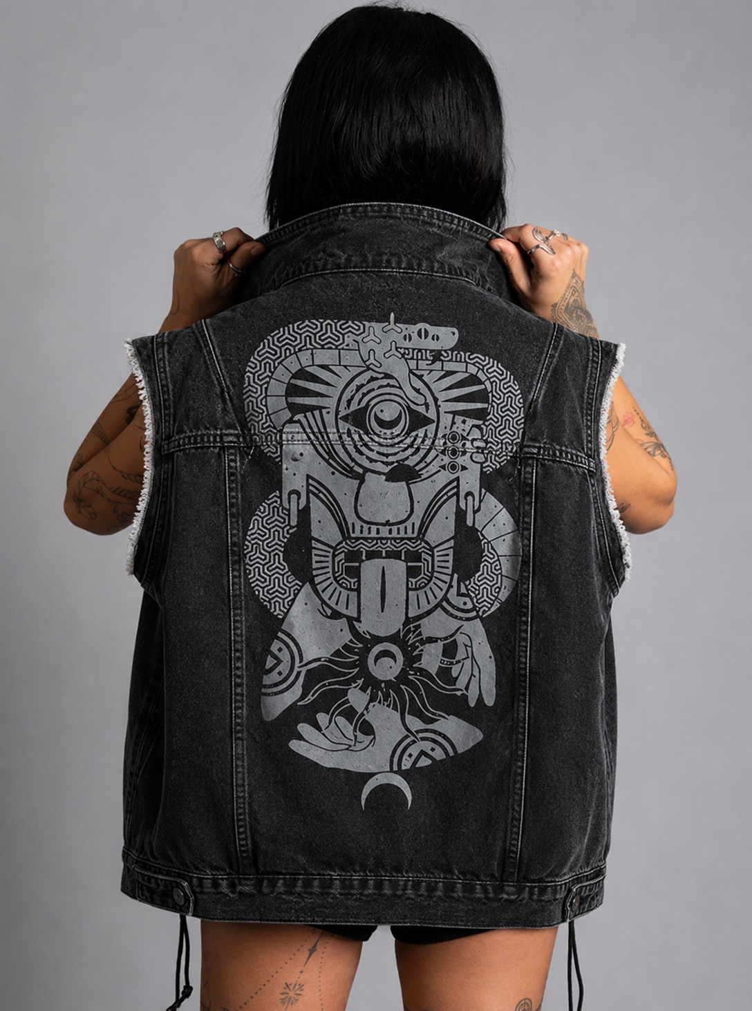 MIKO VEST BLACK_0001_ChatGPT Image May 25, 2026, 07_25_32 PM MIKO WOMEN'S DENIM BLACK VEST - Image 1