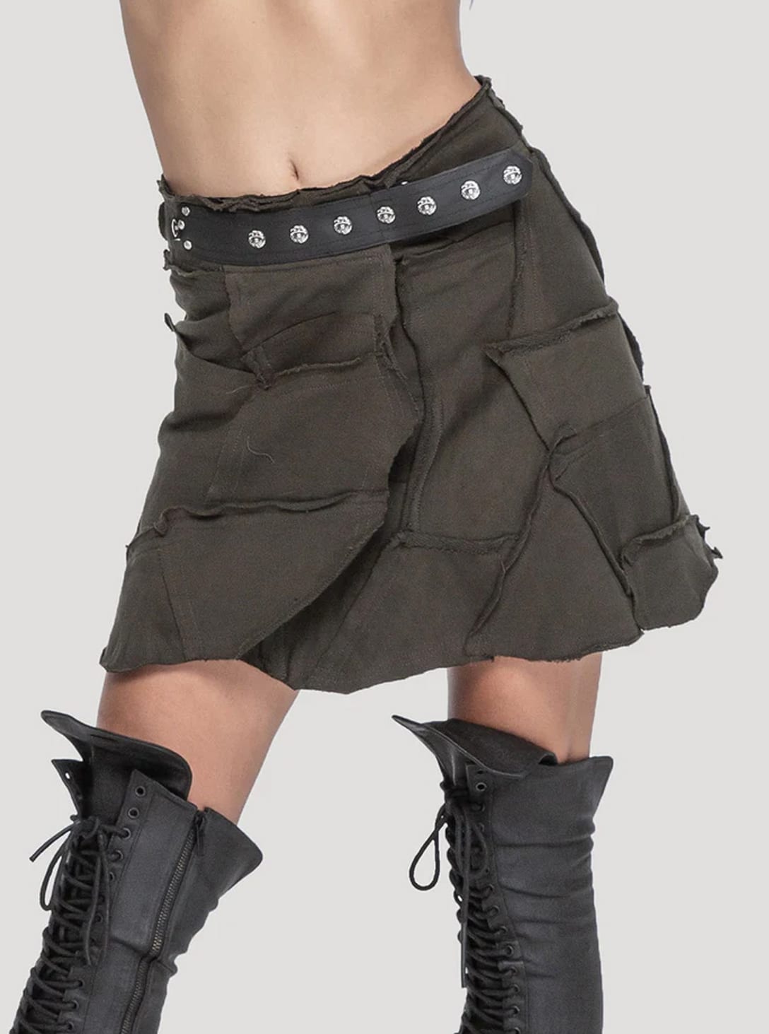 OLIVE_0000_Layer 12 PECOA WOMEN'S VEG SKIRT OLIVE - Image 1
