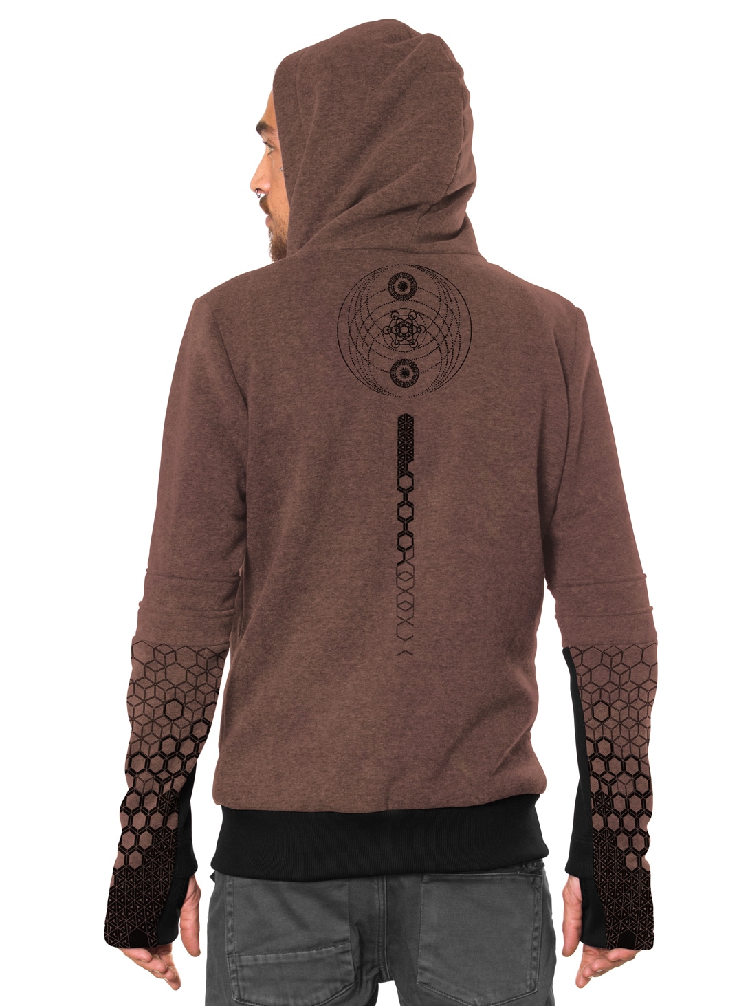 SAITO BROWN TD_0004_Layer 18 Saito MEN'S HOOD-BROWN TIE DYE - Image 1