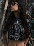 Maeve Black Mesh Top