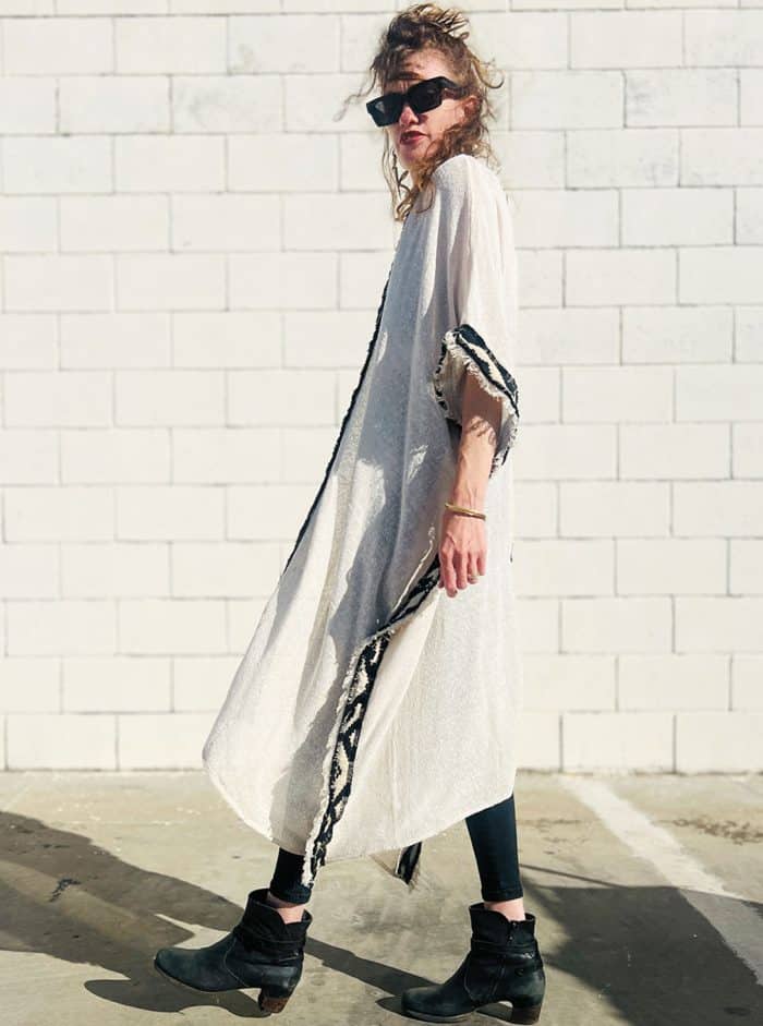 LONG OPEN PONCHO OFFWHITE - Image 10