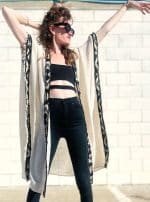 LONG OPEN PONCHO OFFWHITE - Image 3