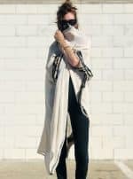 LONG OPEN PONCHO OFFWHITE - Image 8