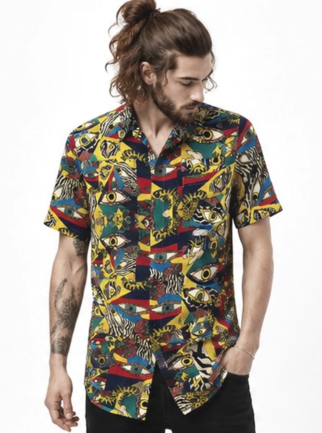 ALL-EYES-2 ALL EYES ON ME-MEN'S BUTTON SHIRT - Image 1