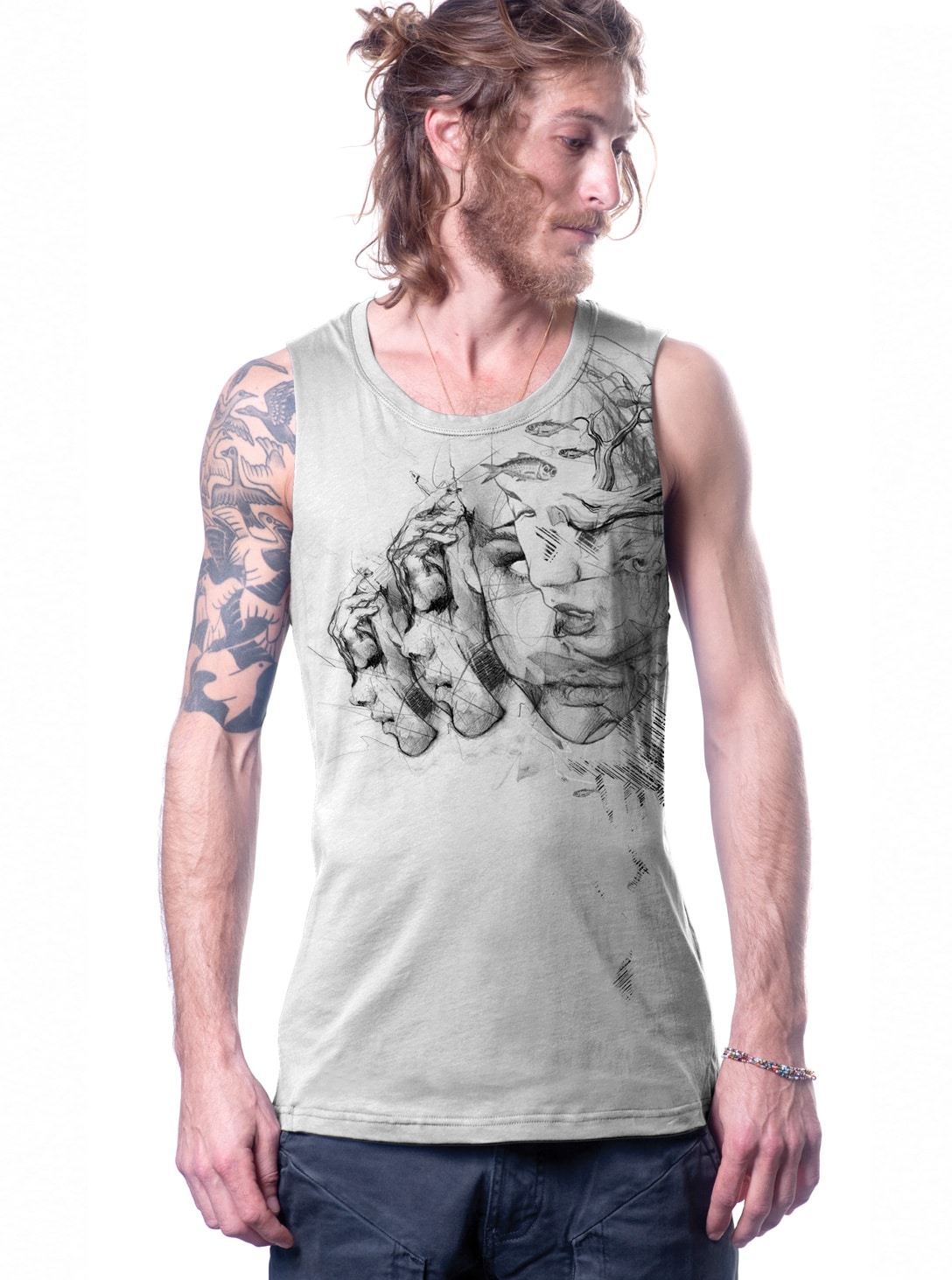 ATLANTIS-WHIT-1 ATLANTIS MEN TANK TOP WHITE - Image 1