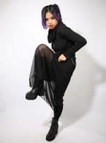MOON WOMEN'S SKIRT- BLACK DOTS - Image 3