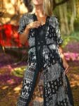 KIMONO DRESS BLACK AND WHITE