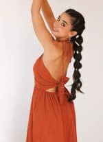 MAY WOMEN'S DRESS-RED ORANGE - Image 2