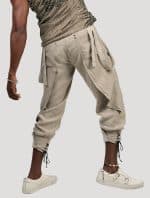 FREDDY MEN PANTS WITH STRAPS NATURAL