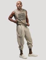 FREDDY MEN PANTS WITH STRAPS NATURAL - Image 7