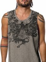 Key Dragon MEN'S Tank Top WASH Grey - Image 3