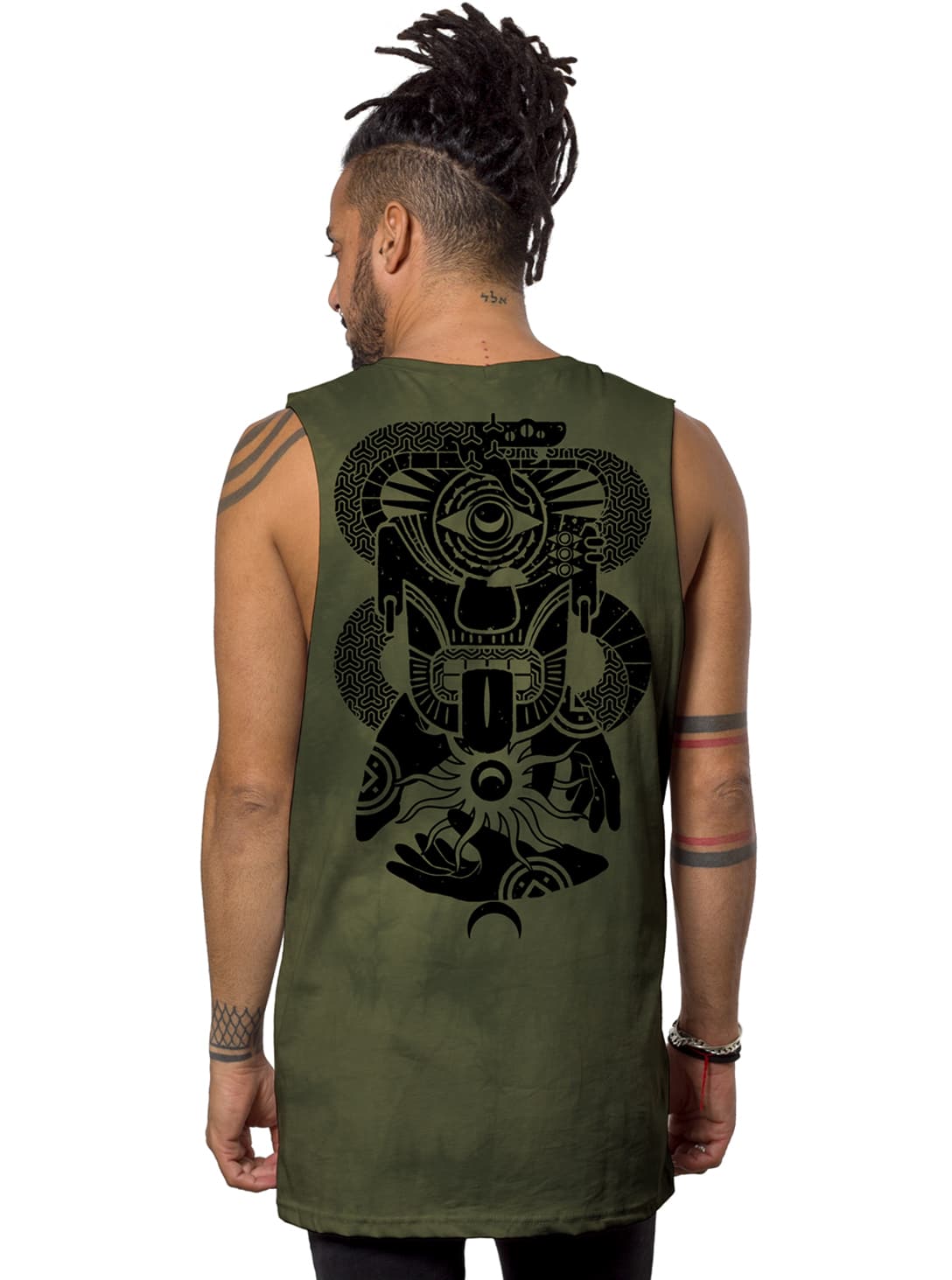 MIKO TT OLIVE TD_0004_Layer 7.jpg MIKO OLIVE TIE DYE- MEN'S TANK TOP - Image 1