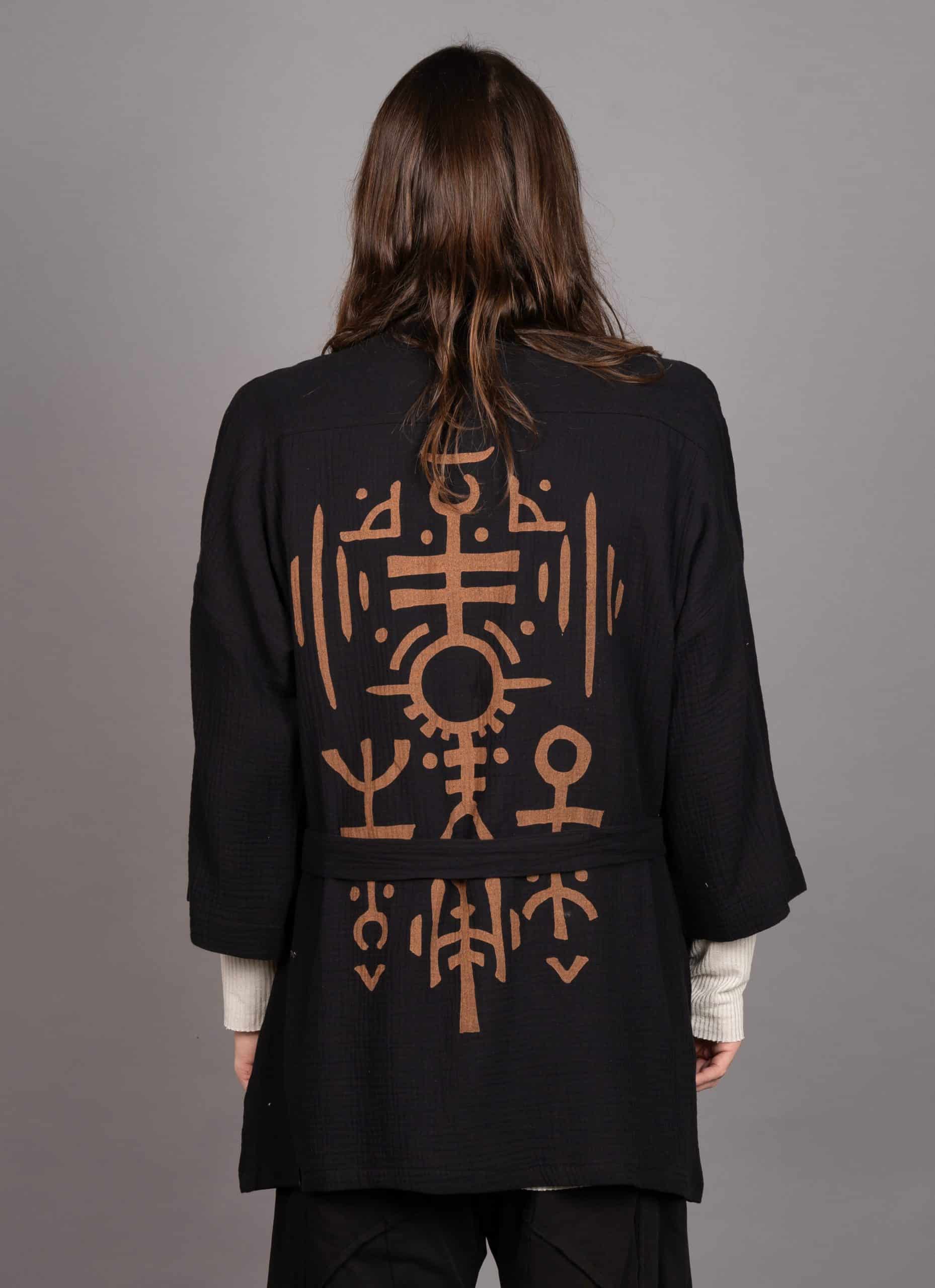 NUNU20BLK-ILAY_0005_Layer201201-1.jpg NUNU MIDI KIMONO BLACK - Image 1