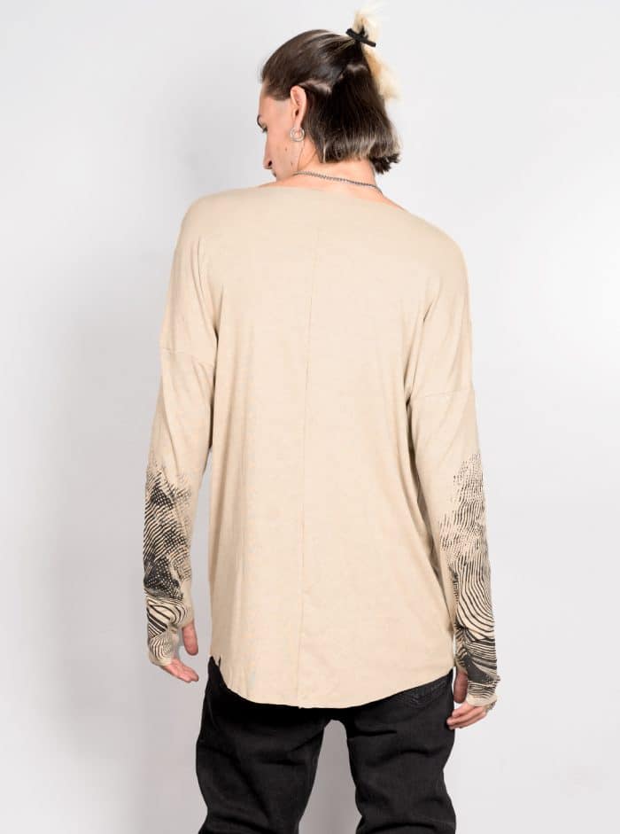 Okinami MEN'S LONG SHIRT Beige - Image 2