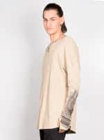 Okinami MEN'S LONG SHIRT Beige - Image 6