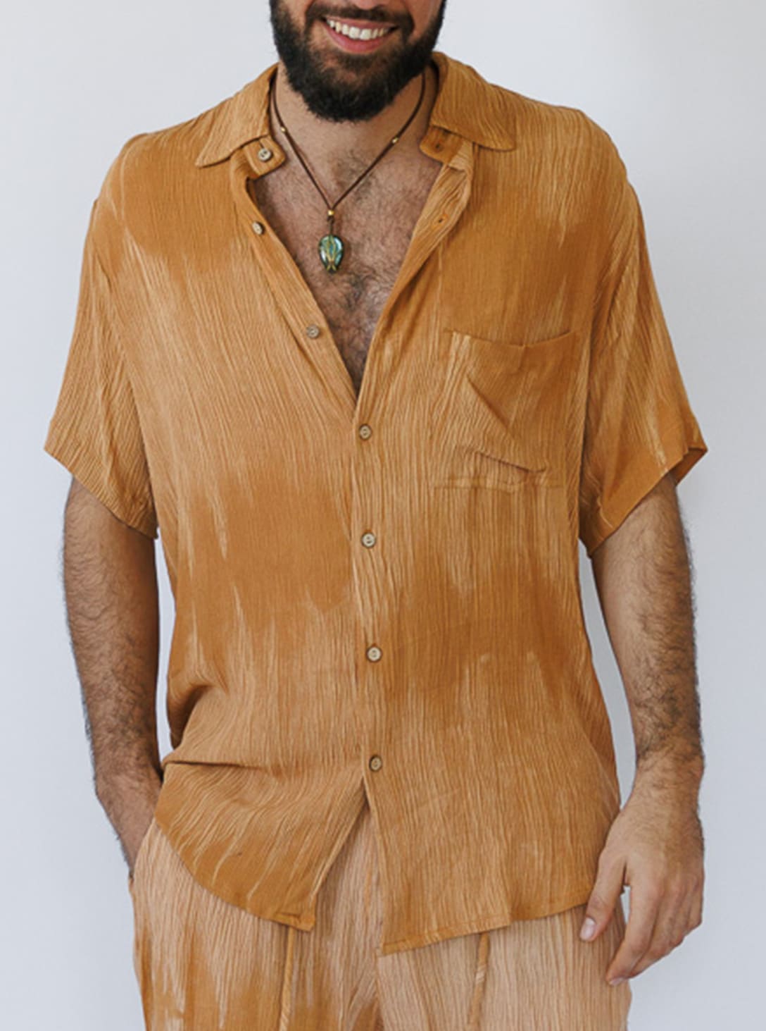 RUST_0000_0A5A1950 copy BUTTON SHIRT-RUST TIE DYE - Image 1