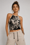 Nyx Women's Crop Top – women's psychedelic top for rave outfits | Plazmalab