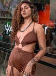 GAIA WOMEN'S BODYSUIT BROWN