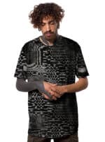 MEN T-SHIRT GLITCH GRID