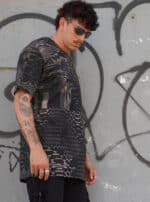 GLITCH GRID DARK-MEN'S T-SHIRT - Image 3