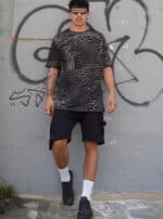 GLITCH GRID DARK-MEN'S T-SHIRT