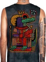 LIZARD KING-MEN'S TANK TOP BLACK TIE DYE - Image 3