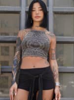 Annu Stone Women's Crop Top – trippy festival top women | Plazmalab