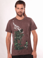 Caterpiller Men T-shirt PIGMENT DYE BROWN - Image 5