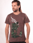 Caterpiller Men T-shirt PIGMENT DYE BROWN