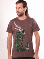 Caterpiller Men T-shirt PIGMENT DYE BROWN
