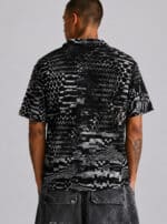 Glitch Grid Men POLO Shirt - Image 3
