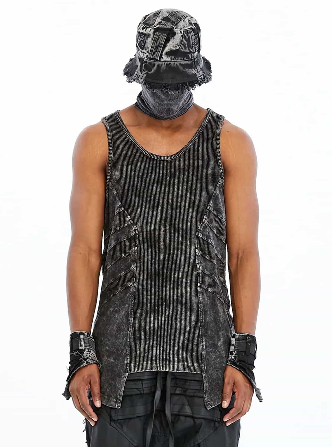 LOGAN TT_0004_Layer 5 LOGAN MEN'S TANK TOP ACID BLACK - Image 1