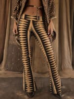 bell bottom pant coffee zebra