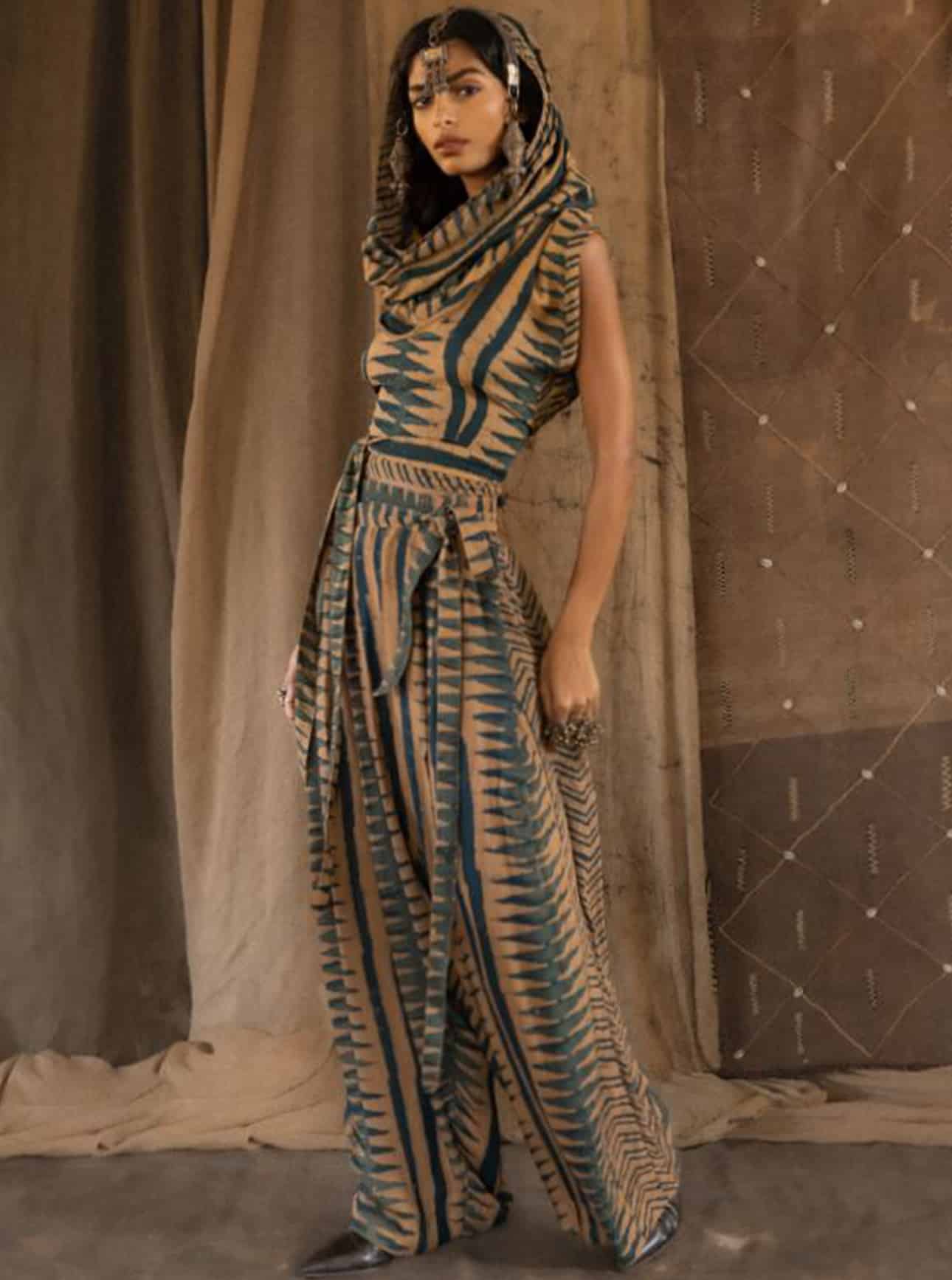 INDIGO ZEBRA_0009_KALLAHARI PANTS ZEBRA KASHISH INDIGO 1 kalahari pant indigo zebra - Image 1
