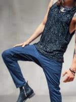TAZER MEN'S PANTS DARK BLUE